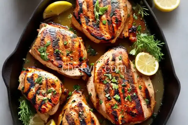 Lemon and Herb Marinated Grilled Chicken Thighs