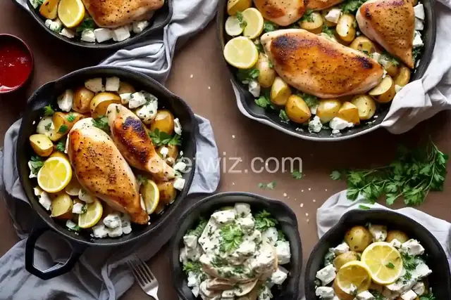 Lemony Chicken & Potatoes With Feta