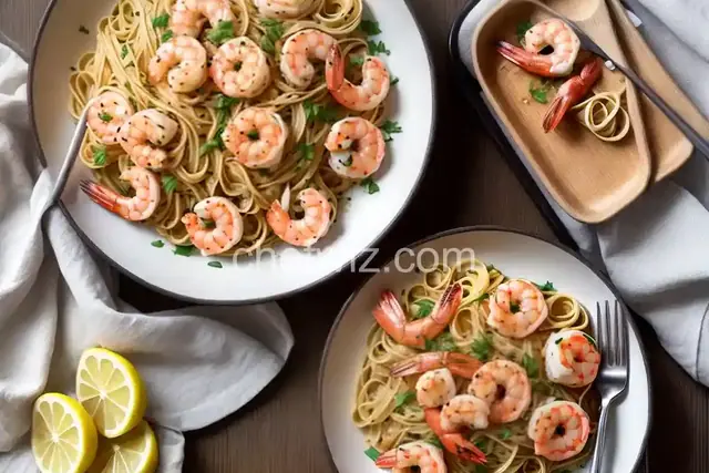 Lemony Garlic Shrimp with Pasta