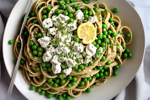 Lemony Green Pasta with Peas & Ricotta