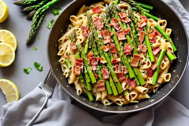 Lemony Pasta With Asparagus and Bacon Recipe