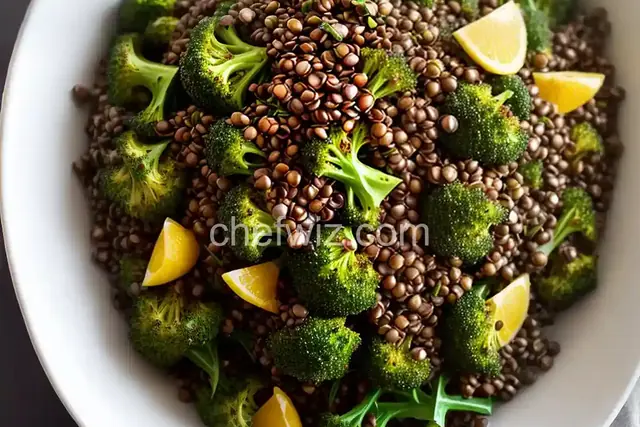 Lemony Roasted Broccoli, Arugula & Lentil Salad