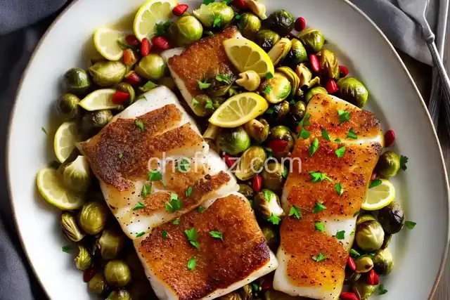 Lemony Roasted Cod with Brussels Sprouts
