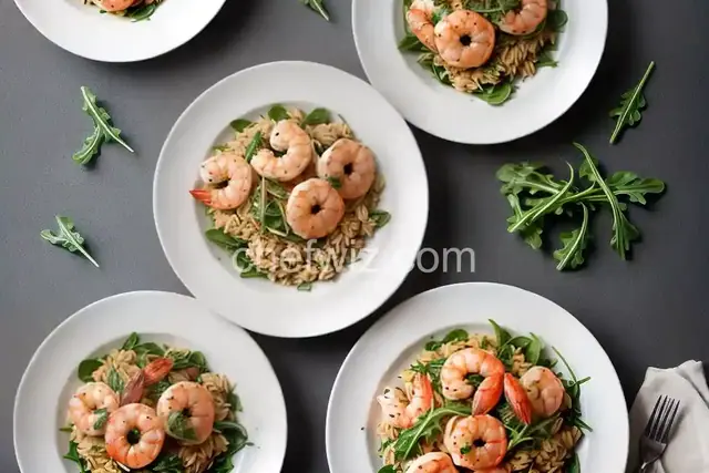 Lemony Shrimp Scampi with Orzo and Arugula