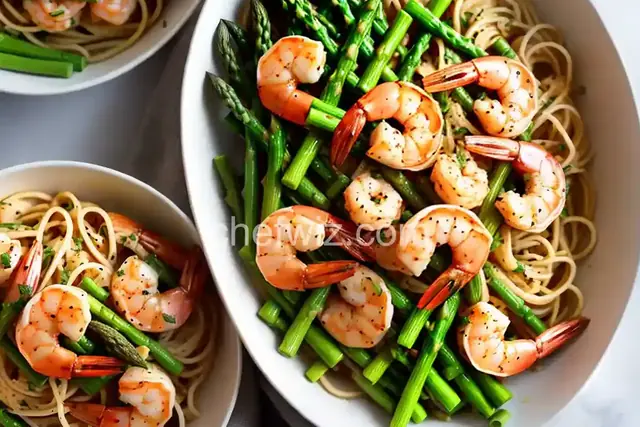 Lemony Shrimp and Asparagus Spaghetti