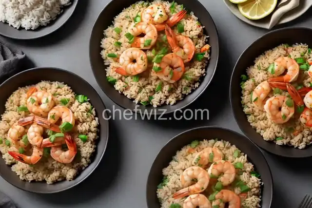 Lemony Shrimp over Brown Rice