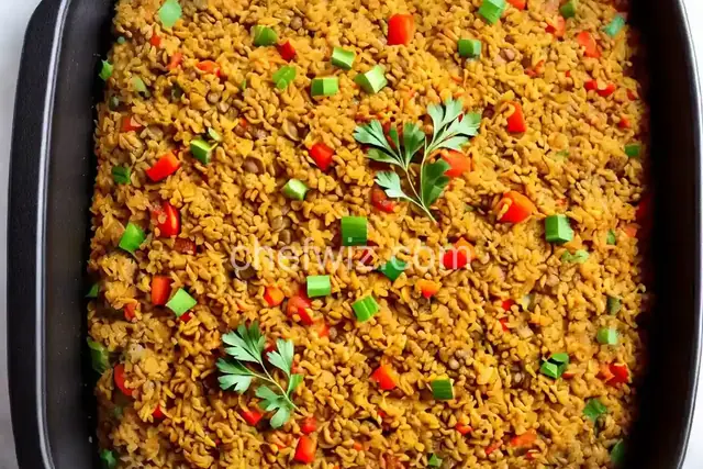 Lentil Rice and Veggie Bake