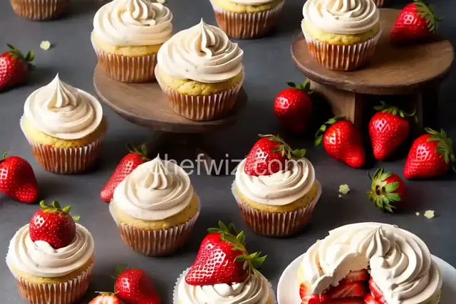 Light and Airy Strawberry Cupcakes