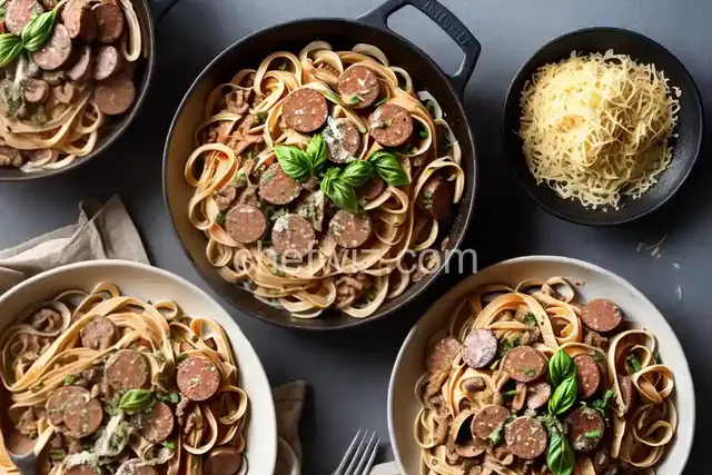 Linguine With Sausage and Mushrooms