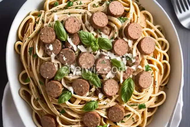 Linguine alla Panna with Sausage