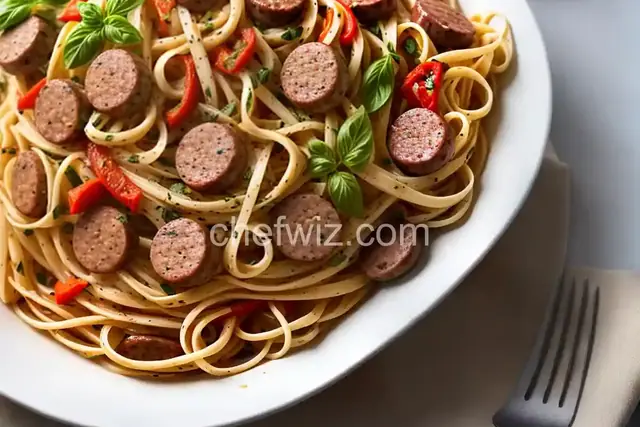 Linguine with Peppers and Sausage