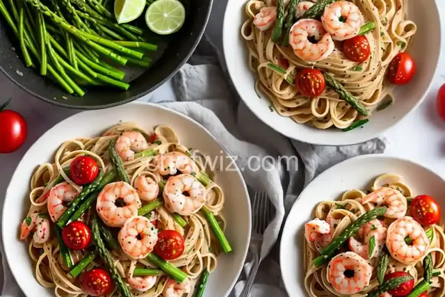 Linguine with Shrimp, Asparagus and Cherry Tomatoes