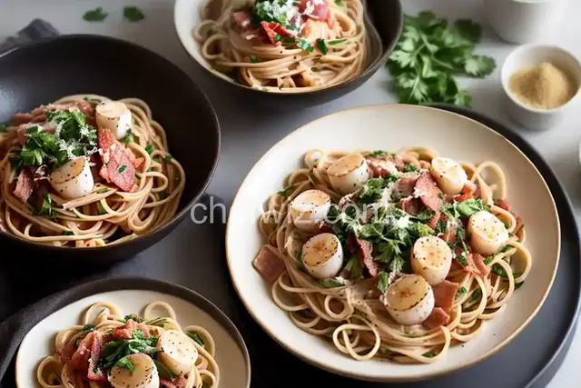 Linguini with Bacon and Scallops