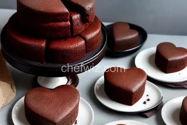 Little Chocolate Heart Cakes with Pears