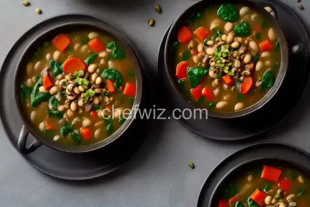 Loaded Black-Eyed Peas, Spinach, and Vegetable Soup