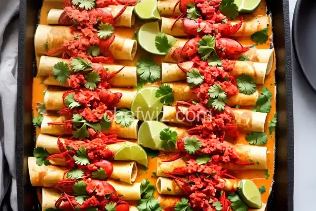 Lobster Enchiladas With Roasted Poblano Sauce
