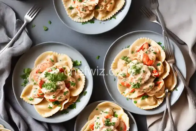 Lobster Ravioli with Crabmeat Cream Sauce