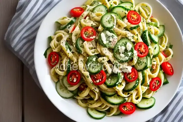 Low-Fat Cucumber Pepper Pasta Salad