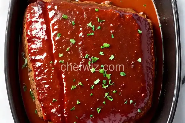 Low-Fat Slow Cooker Glazed Meatloaf