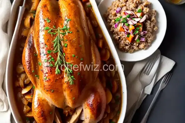 Ma Lipo's Apricot-Glazed Turkey with Roasted Onion and Shallot Gravy