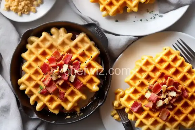 Mac and Cheese Waffles with Bacon