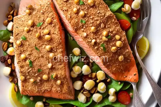 Macadamia Nut and Yogurt Crusted Salmon