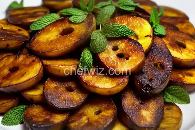Maduros (Fried Ripe Plantains) with Mint Mojo
