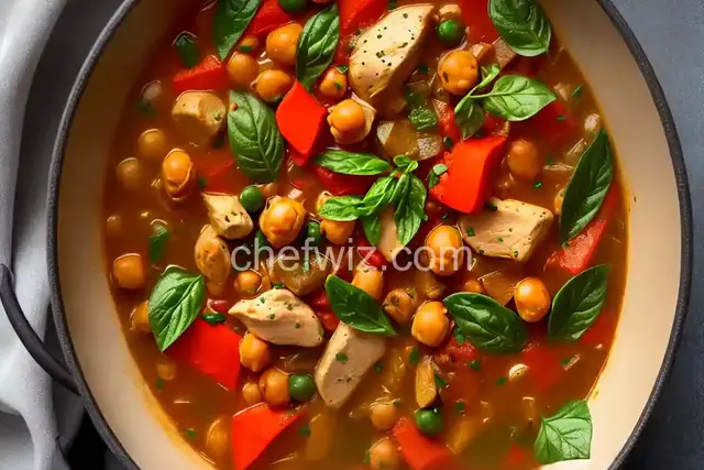 Maftool (Palestinian Wheat Pearls in a Vegetable, Chickpea, and Chicken Stew)