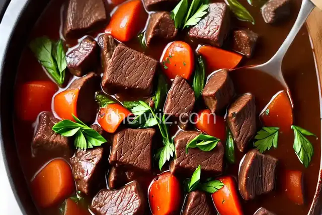 Mahogany Beef Stew with Red Wine and Hoisin Sauce