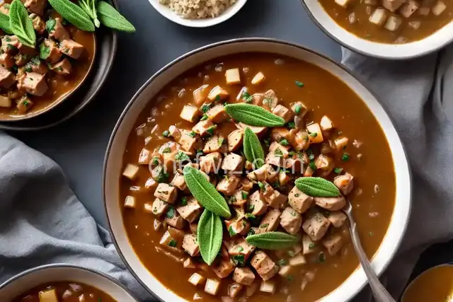 Make-Ahead Turkey Gravy with Onions & Sage