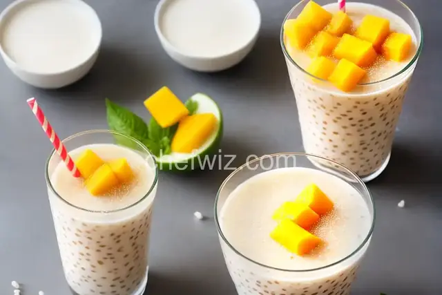Mango Boba (Tapioca pearl) Smoothie