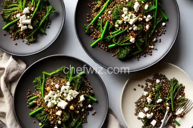 Marinated Lentils With Lemony Broccolini and Feta