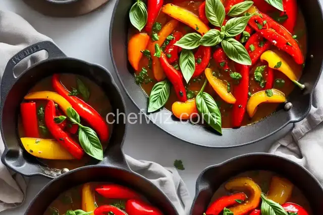 Marinated Peppers With Basil and Garlic
