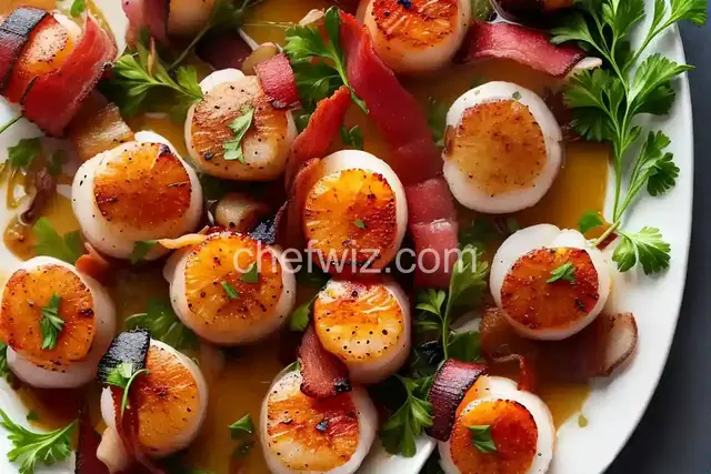 Marinated Scallops Wrapped in Bacon
