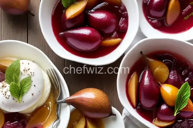 Marsala-Poached Pears
