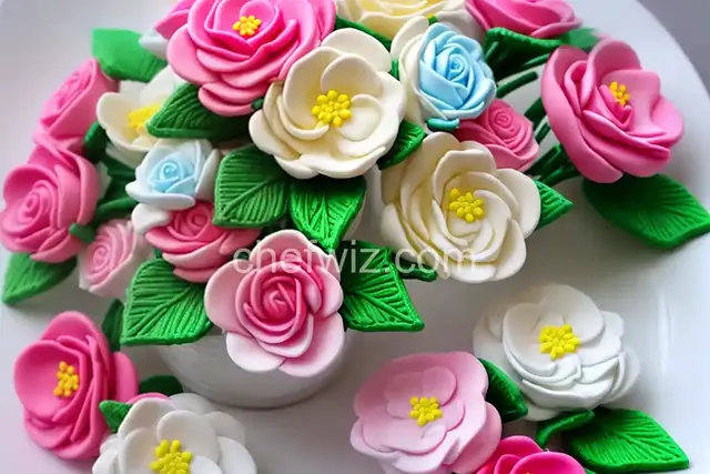 Marshmallow Fondant Flowers and Butterflies