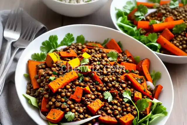 Masala Lentil Salad with Cumin Roasted Carrots