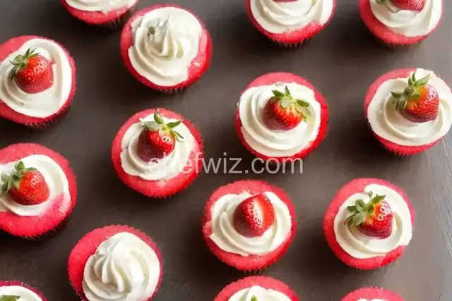 Mascarpone Mini Cupcakes with Strawberry Glaze