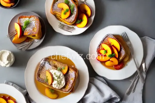 Mascarpone Stuffed French Toast with Peaches