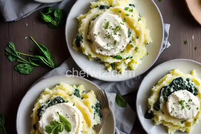 Mashed Potatoes with Spinach and Cheese