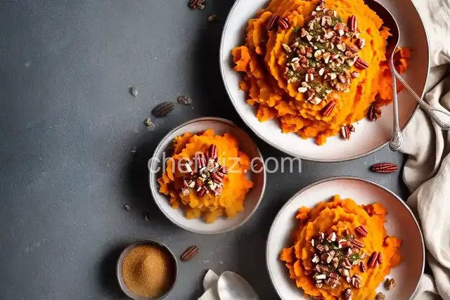 Mashed Sweet Potatoes With Brown Sugar and Pecans