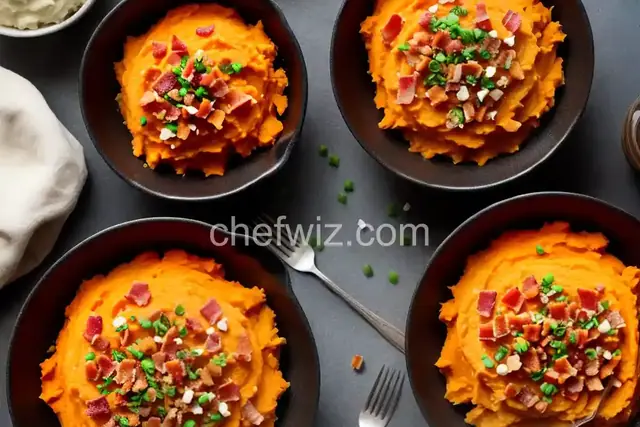 Mashed Sweet Potatoes with Bacon