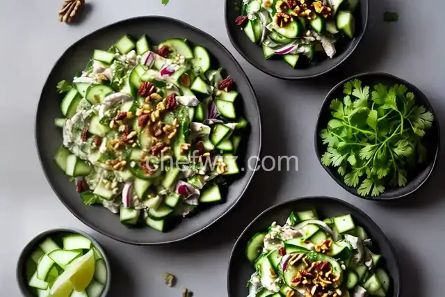Masht-o Khiyaar (Persian Cucumber Salad with Sultanas and Walnuts)
