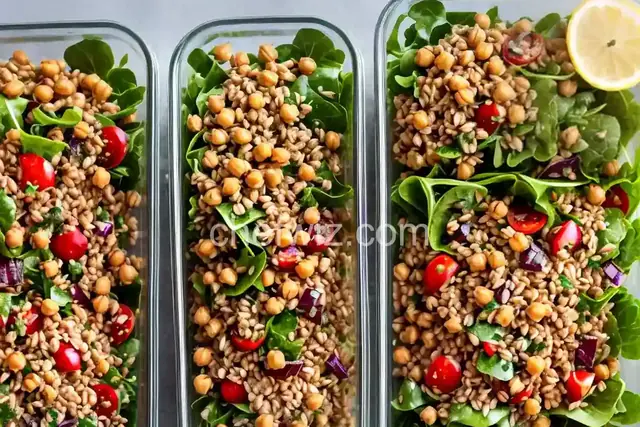 Mason Jar Chickpea, Farro and Greens Salad (& lunch packing tips!)