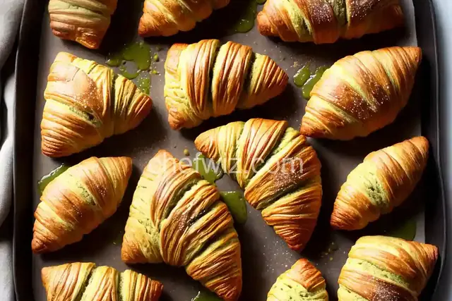 Matcha-Almond Croissants