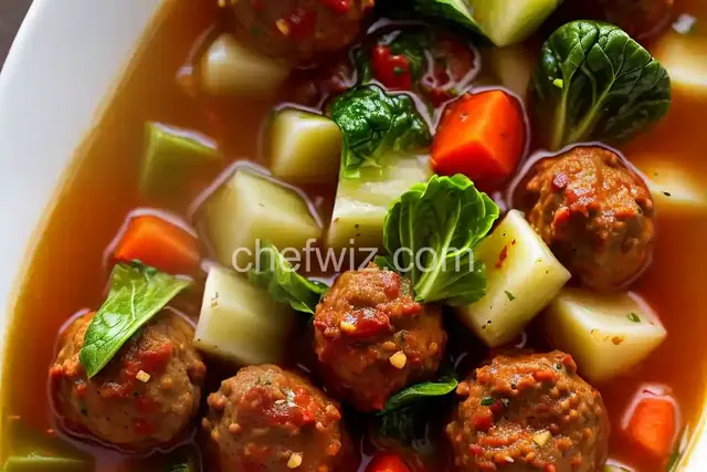 Meatball, Bean and Escarole Soup