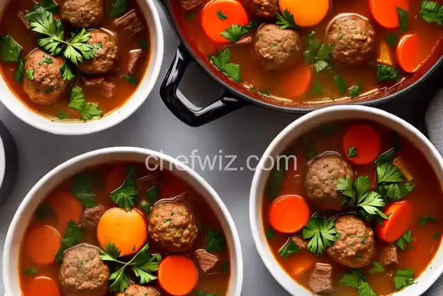 Meatball Soup With Beef Stew Vibes