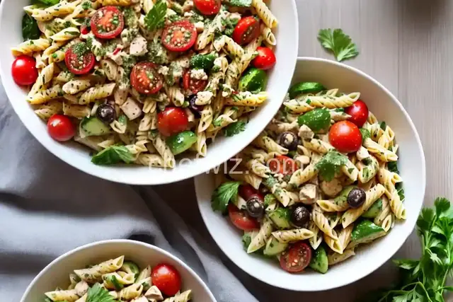 Mediterranean Pasta Salad with Hummus