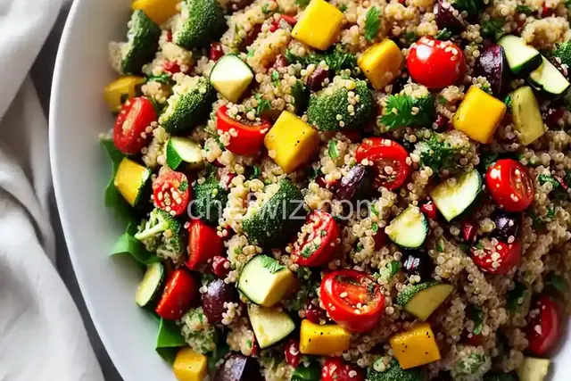 Mediterranean Quinoa Salad with Roasted Summer Vegetables