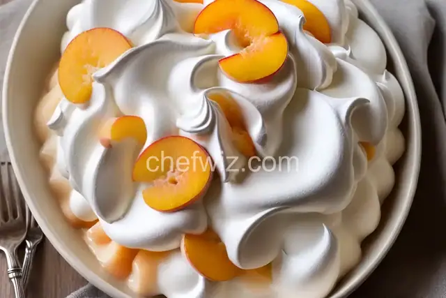 Meringue Clouds with Peach Curd